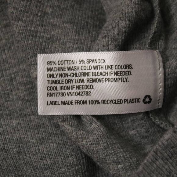 Mossimo Ribbed Knit Short Sleeve Crop Top Gray Stretchy Scoopneck Size L - Picture 7 of 9